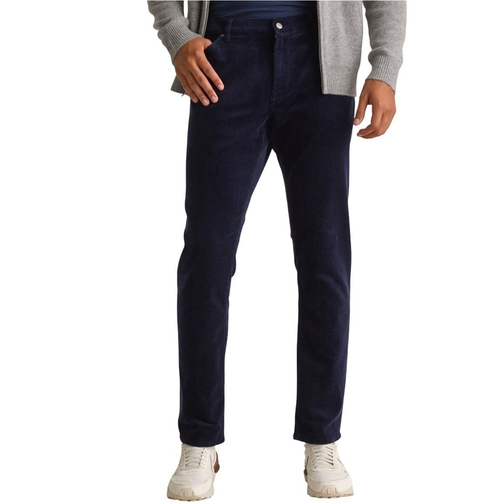 Quince Men's Navy Blue Organic Stretch Corduroy 5-Pocket Pants 30x29